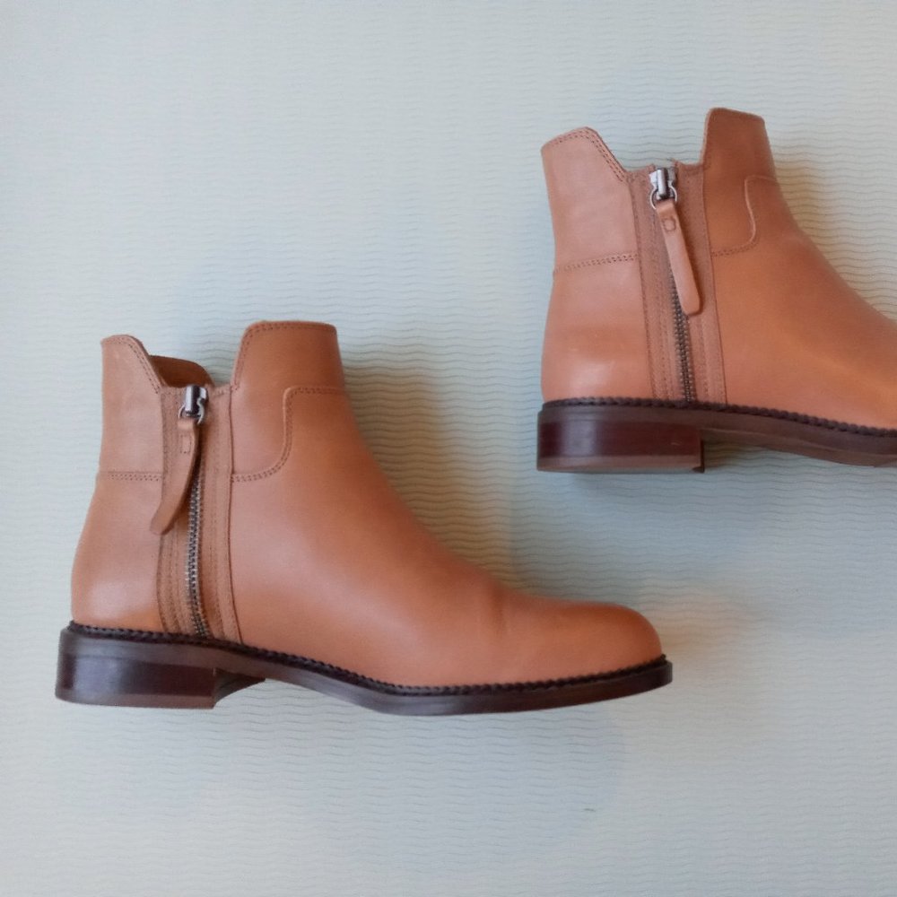 Franco Sarto Halford Ankle Leather Booties Light Brown